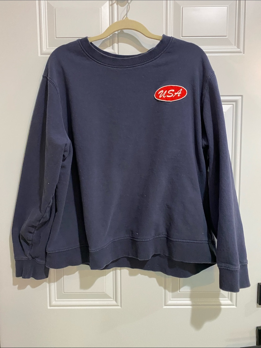 Goodfellow & Co Navy Sweatshirt with Red USA Patch